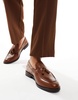 ASOS DESIGN loafers in tan leather with tassel