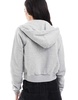 Cotton On cropped fitted zip up hoodie in gray heather