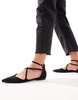 ASOS DESIGN Larna pointed ballet flats in black