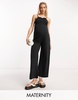 Mamalicious Maternity wide leg Jumpsuit in black