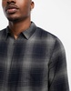 French Connection full zip check shirt in navy