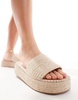 ASOS DESIGN Wide Fit Jordyn flatform espadrille sandals in natural