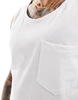 Threadbare 2 pack pocket tank top in white