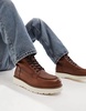 Tommy Hilfiger american warm leather boots in winter cognac