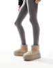 Bershka platform cozy boots in taupe