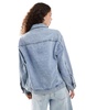 Mango oversized denim jacket in light blue