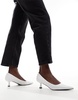 ASOS DESIGN Street kitten heeled shoes in white