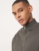 ASOS DESIGN essential boxy oversized sweatshirt with half zip in khaki