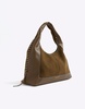 River Island whipstitch slouch bag in khaki