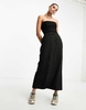 COLLUSION tailored split back maxi skirt in black pinstripe - part of a set