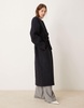 ASOS DESIGN collarless oversized chuck on coat in navy