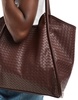 ASOS DESIGN woven look tubular tote bag in chocolate brown