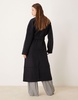 ASOS DESIGN collarless oversized chuck on coat in navy