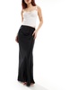 COLLUSION satin slip maxi skirt in black