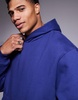 ASOS DESIGN premium heavyweight boxy oversized hoodie 400gsm in blue