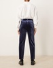 ASOS DESIGN smart tapered fit velvet pants in navy