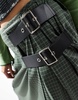 COLLUSION plaid maxi skirt kilt in green