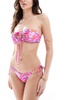 Bright Swimwear ivy primavera bandeau bikini top in pink