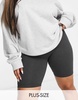 Brave Soul Plus sindy legging shorts in dark gray