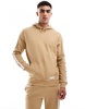 Tommy Hilfiger lounge hoodie in beige with white stripe