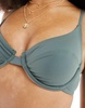 Cotton On balconette bra bikini top in khaki