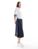 COLLUSION denim midi wrap skirt in raw denim