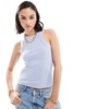 Mango racer front tank top in light blue