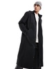 ASOS DESIGN hooded trench coat in black