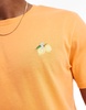 Threadbare lemon embroidery T-shirt in orange