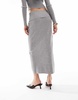 Mango knit fold over skirt in gray - part of a set