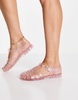 London Rebel flat jelly shoes in clear