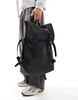 ASOS DESIGN double strap rubberized backpack in black