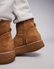 ASOS DESIGN pull on boots in tan faux suede with chunky sole