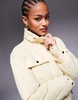 ASOS 4505 Tall Ski retro belted ski suit with funnel neck in buttermilk