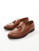 ASOS DESIGN loafers in tan leather with tassel