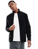 ASOS DESIGN fleece shacket in black