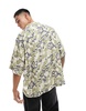 ASOS DESIGN boxy oversized camp collar shirt in vintage Hawaiian print