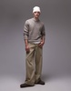 ARKET relaxed fit wool blend textured sweater in beige