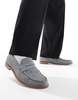 ASOS DESIGN loafers in gray suede with natural sole