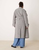 ASOS DESIGN Curve formal faux wool trench coat in salt and pepper