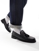 ASOS DESIGN penny loafers in black leather with tassels