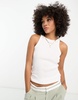 River Island racer tank top in white