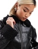 COLLUSION aviator jacket in black