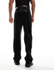 ASOS DESIGN smart high waist straight pants in black sequin