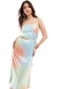 French Connection premium sequin bandeau midi dress in blur print