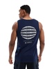 Threadbare logo print tank top in navy