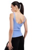 Mango ribbed strap tank top in light blue