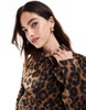 ASOS DESIGN harrington jacket in brushed leopard print