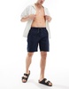 Brave Soul lightweight cotton elastic waist shorts in navy