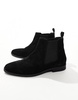 ASOS DESIGN chelsea boots in black suede